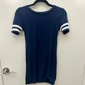 Sporty Navy Blue Bodycon Dress